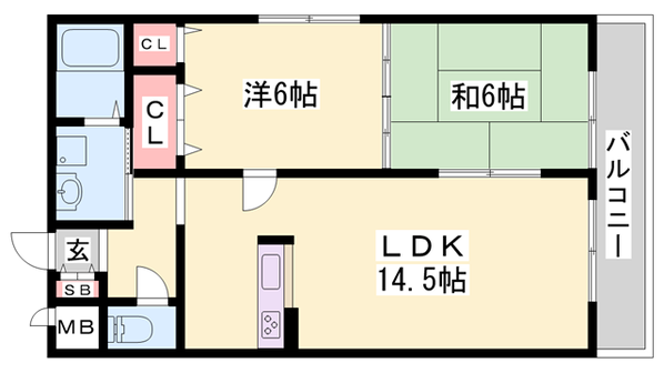 西新町駅 徒歩10分 2階の物件間取画像